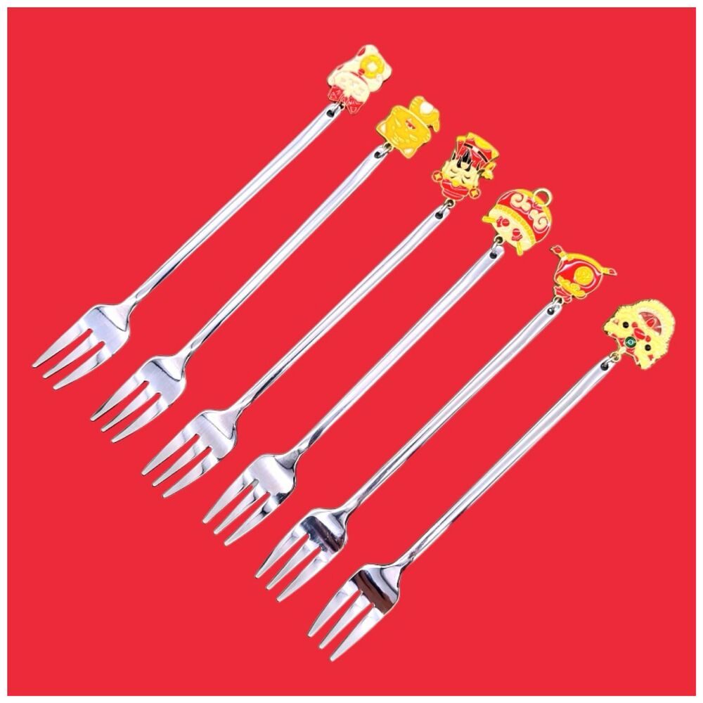 Tenedores Plateados Festival Oriental x6unidades